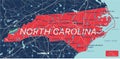 North Carolina state detailed editable map Royalty Free Stock Photo