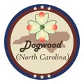 North carolina state with dogwood flower. Vector illustration decorative design