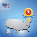 north carolina state on map of usa. Vector illustration decorative background design Royalty Free Stock Photo