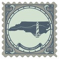 North carolina state postage stamp. Vector illustration decorative design Royalty Free Stock Photo