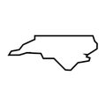 North Carolina black outline map. State of USA Royalty Free Stock Photo