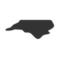 North Carolina black silhouette map. State of USA Royalty Free Stock Photo