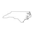 North Carolina, state of USA - solid black outline map of country area. Simple flat vector illustration Royalty Free Stock Photo