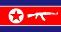 North corea flag with ak47 Royalty Free Stock Photo