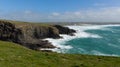 North Cornwall coast view from Trevose Head south in direction of Constantine Bay and Newquay Royalty Free Stock Photo