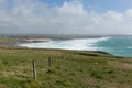 North Cornwall coastal view from Trevose Head south in direction of Constantine Bay and Newquay Royalty Free Stock Photo