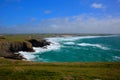 North Cornwall coastline view from Trevose Head south in direction of Constantine Bay Royalty Free Stock Photo