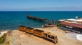 North Cyprus - Lefke - Karavostasi Shipwreck is an amazing abandoned place Royalty Free Stock Photo