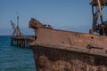 North Cyprus - Lefke - Karavostasi Shipwreck is an amazing abandoned place Royalty Free Stock Photo