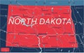 North Dacota state detailed editable map Royalty Free Stock Photo