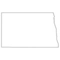 North Dakota ND State Border USA Map Outline