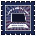 North Dakota postage stamp. Vector illustration decorative design Royalty Free Stock Photo