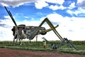 North dakota roadside grasshopper metal sculptures