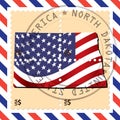 North Dakota stamp. Vector illustration decorative design Royalty Free Stock Photo