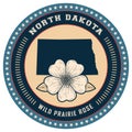 North Dakota state label. Vector illustration decorative design Royalty Free Stock Photo