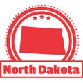 North dakota state map label. Vector illustration decorative design Royalty Free Stock Photo