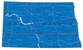 North Dakota state political map
