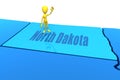 North Dakota state yellow stick figure