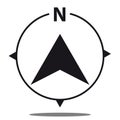 North Direction Compass Icon - Vector Graphic