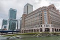 North Dock in Londons docklands on a cloudy day Royalty Free Stock Photo