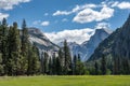 North Dome, Clouds Rest, Half Dome, Yosemite Nat`l. Park, CA Royalty Free Stock Photo