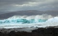 North east  coast of Gran Canaria, powerful ocean waves broought in by distant Epsilon hurricane breaking by the shore Royalty Free Stock Photo