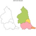North East England Administrative Map Set - blank outline map Royalty Free Stock Photo
