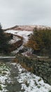 Snow covered hills in North Yorkshire Moors, England