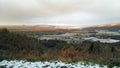 Snow covered hills in North Yorkshire Moors, England