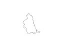 North East outline map England region Royalty Free Stock Photo