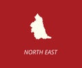 North East outline map England region Royalty Free Stock Photo