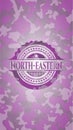 North-eastern pink on camo pattern. Vector Illustration. Detailed