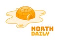 north daily egg yolk igloo logo design illustration