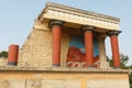 The North Entrance of the Palace with charging bull fresco in Knossos Royalty Free Stock Photo