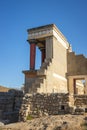 Side view of the entrance to the Palace of Knossos, Crete island, Greece Royalty Free Stock Photo