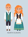 North Europe People, Customs Vector Illustration