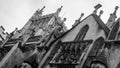 North Facade of Bristol Cathedral BW Royalty Free Stock Photo