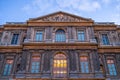 North facade of the Napoleon Square Court (Cour CarrÃ© in French) un an early sunset blu summer sky Royalty Free Stock Photo