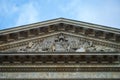 North facade of the Napoleon Square Court entrance (Cour CarrÃ© in French) un an early sunset blu summer sky Royalty Free Stock Photo