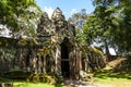 North gate with giant faces of Angkor Thom, Angkor, Siem Reap, Cambodia