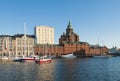 North harbour and Uspenski cathedral Helsinki