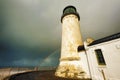 North Head Lighthouse and double rainbow Royalty Free Stock Photo