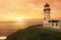 North Head Lighthouse at Sunset in Washington state