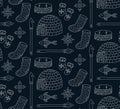 North icons alaska cold eskimo seamless vector pattern