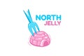 North igloo jelly pink blue fork food logo concept design