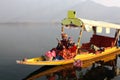 North Indian Couple riding Shikara Boat Royalty Free Stock Photo