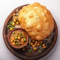 A North Indian culinary delight Closeup tantalizing Chole Bhature