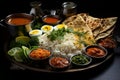 north indian food platter photography