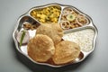 North indian food served in a plate or thali