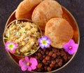 Indian festival prasad meal for udyapan Royalty Free Stock Photo